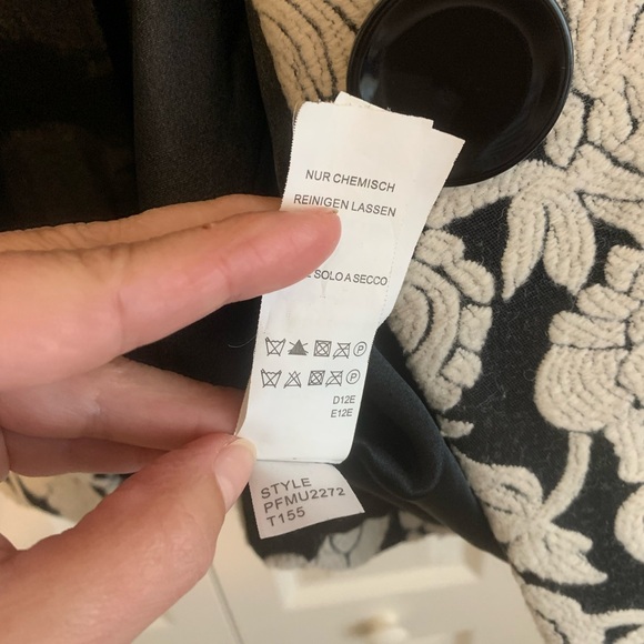 Vintage Kensie designer crop classic floral print button coat black and white - Picture 11 of 15